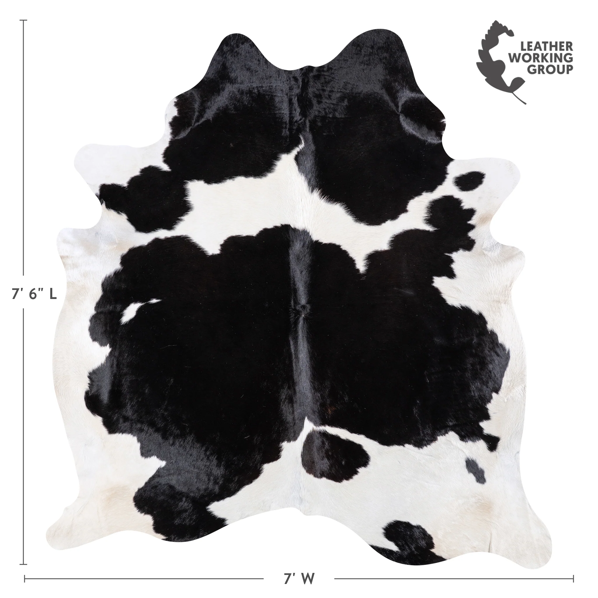 Brazilian Black and White Cowhide Rug Size 7'6" L x 7'0" W 4677 - Image 4
