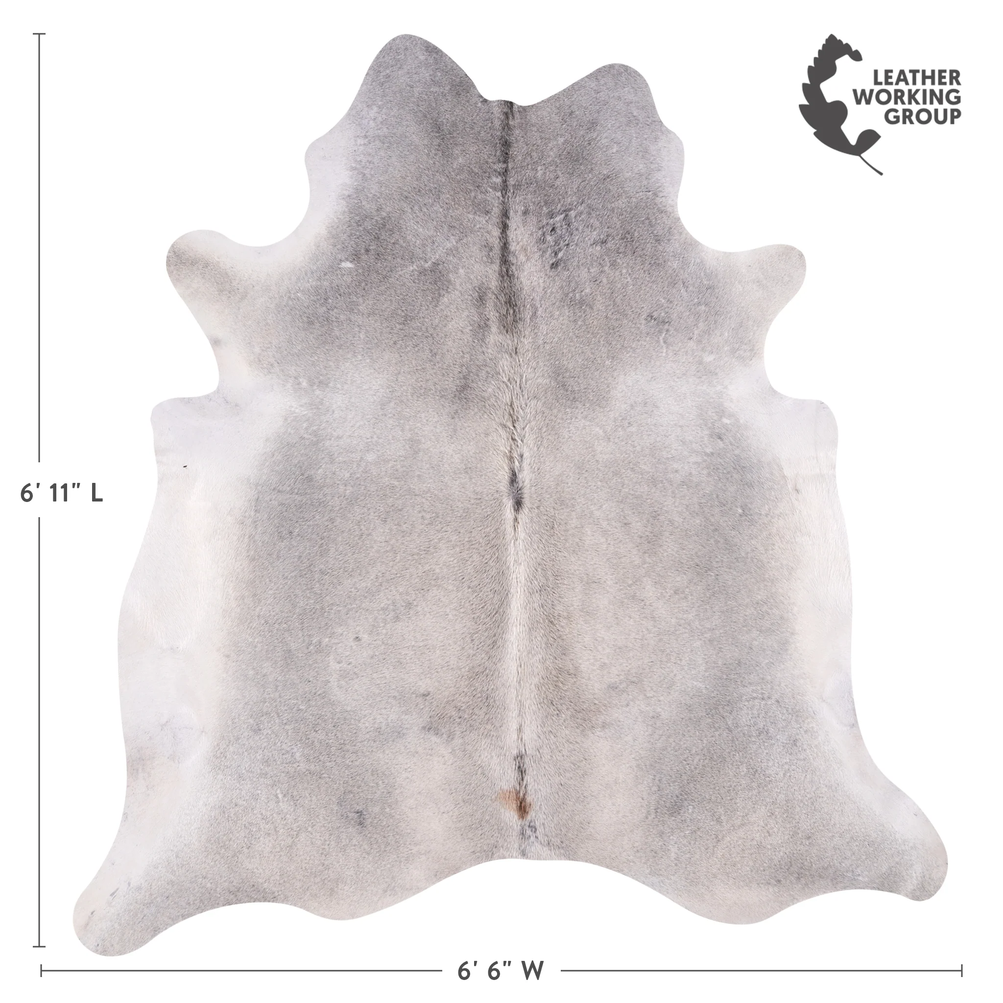Brazilian Grey Cowhide Rug Size 6'11" L x 6'6" W 3490 - Image 3