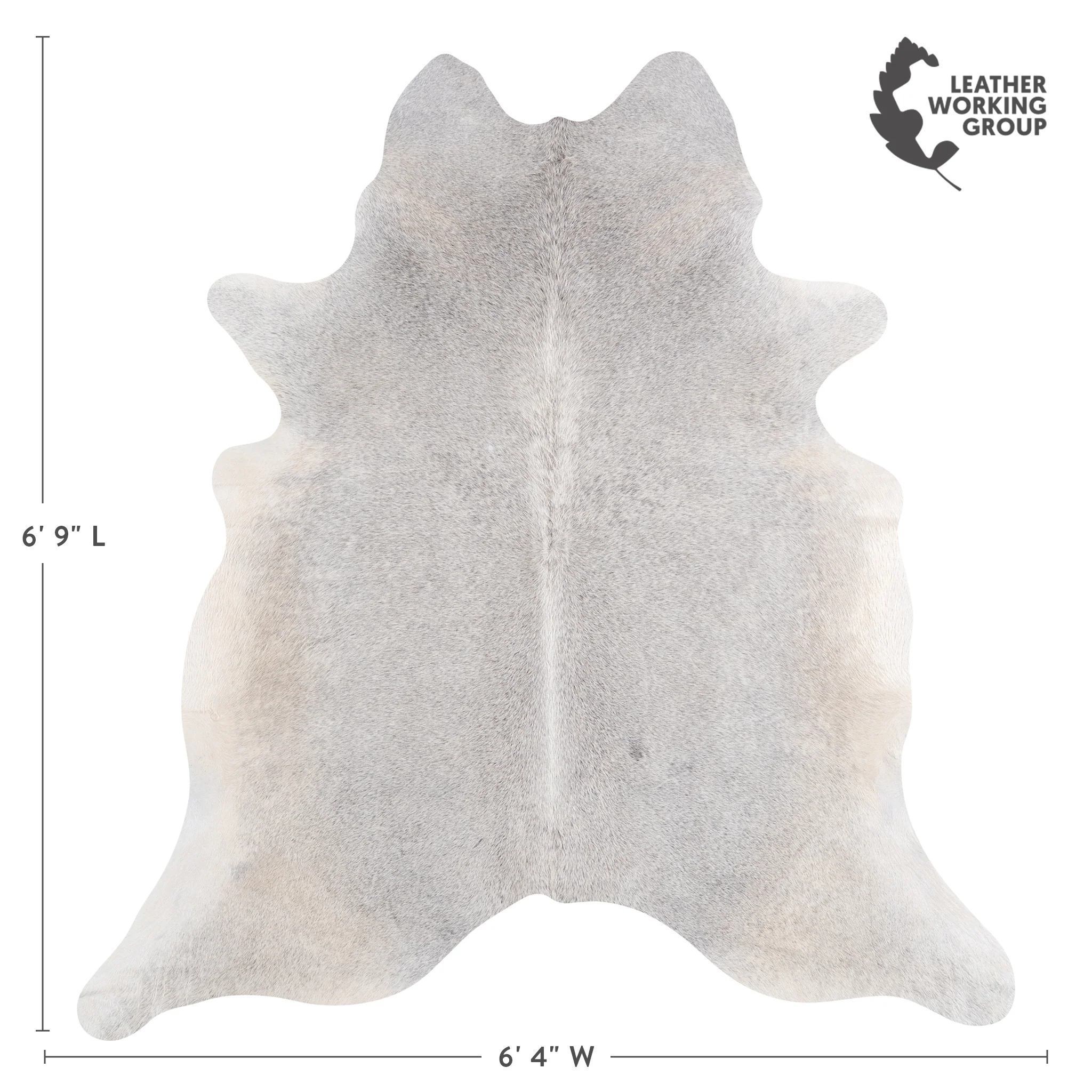 Brazilian Grey Cowhide Rug Size 6'9" L x 6'4" W 4808 - Image 4
