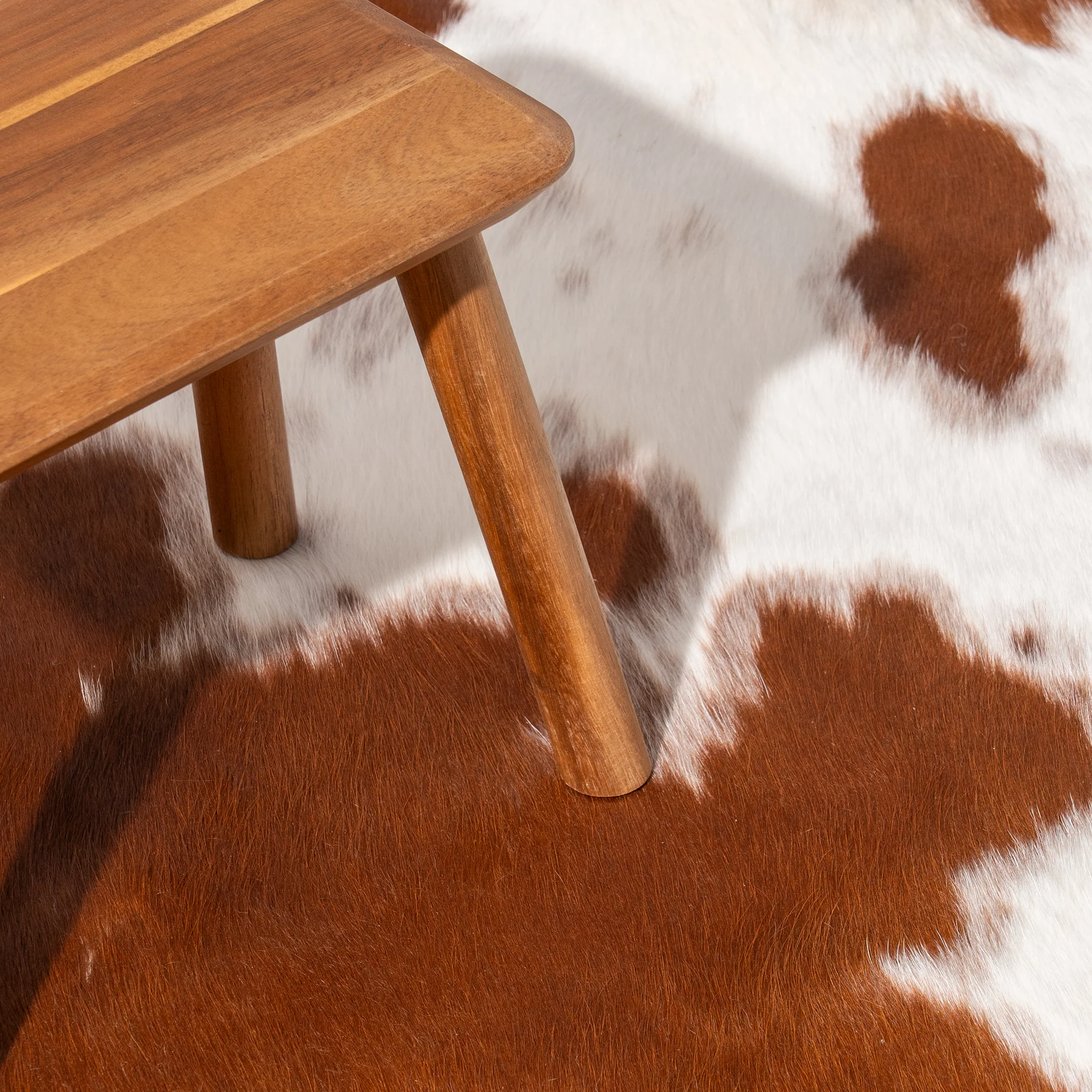 Brown and White Cowhide Rug - Image 8
