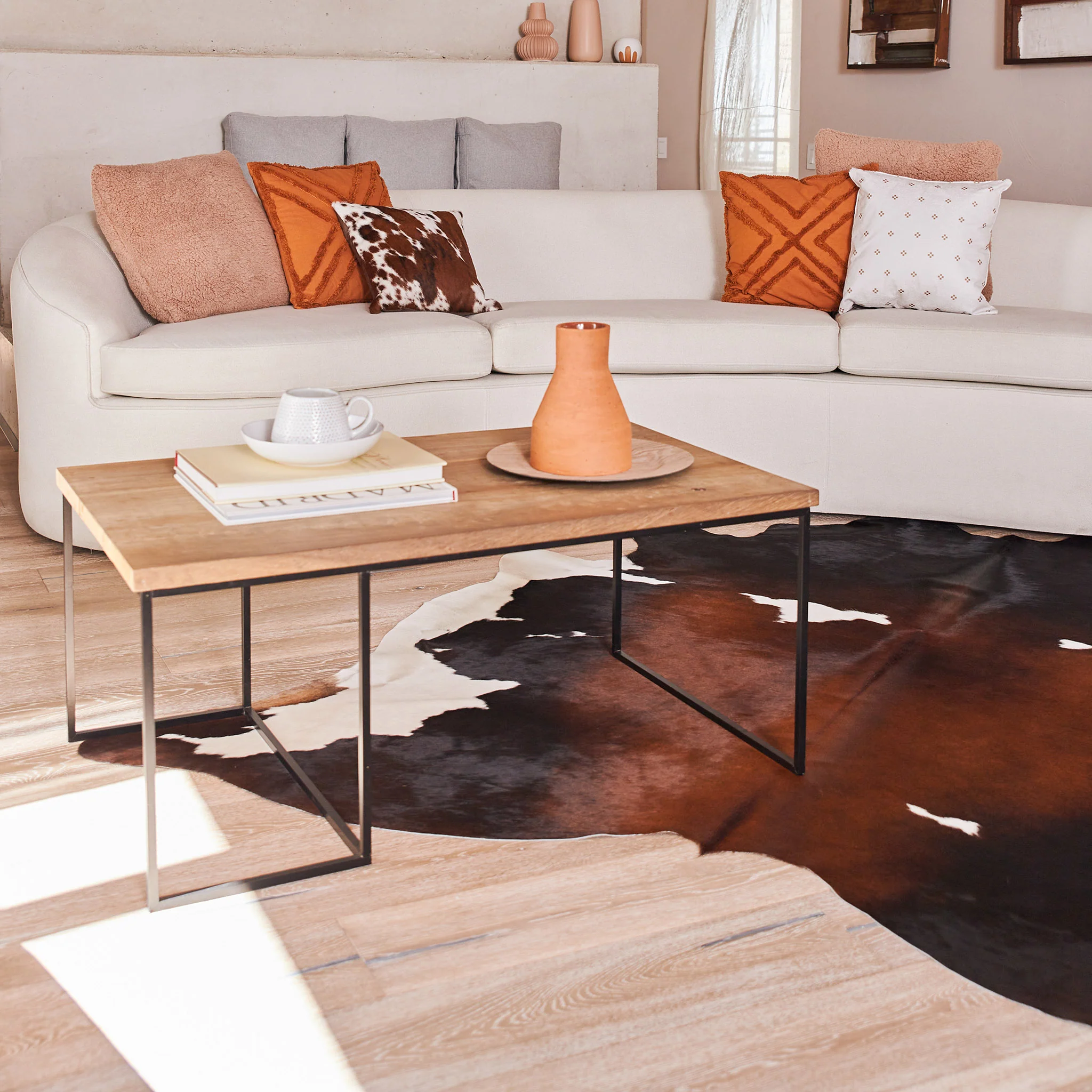 Chocolate and White Brazilian Cowhide Rug: XL - Image 3