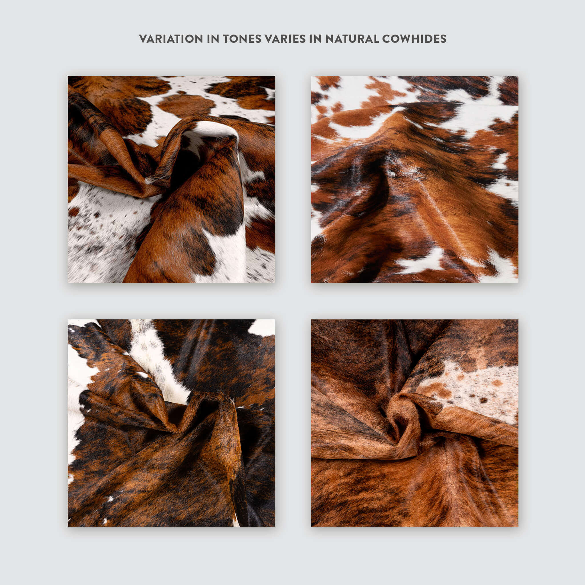 Cowhide Rug Tricolor Brindle Mix - Image 12