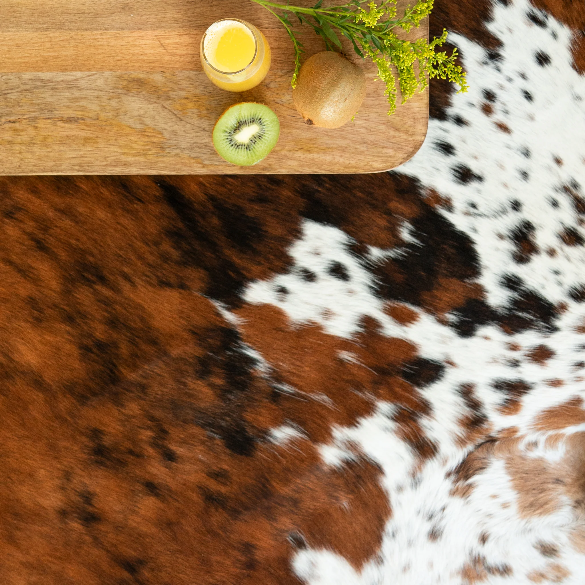 Cowhide Rug Tricolor Brindle Mix - Image 6