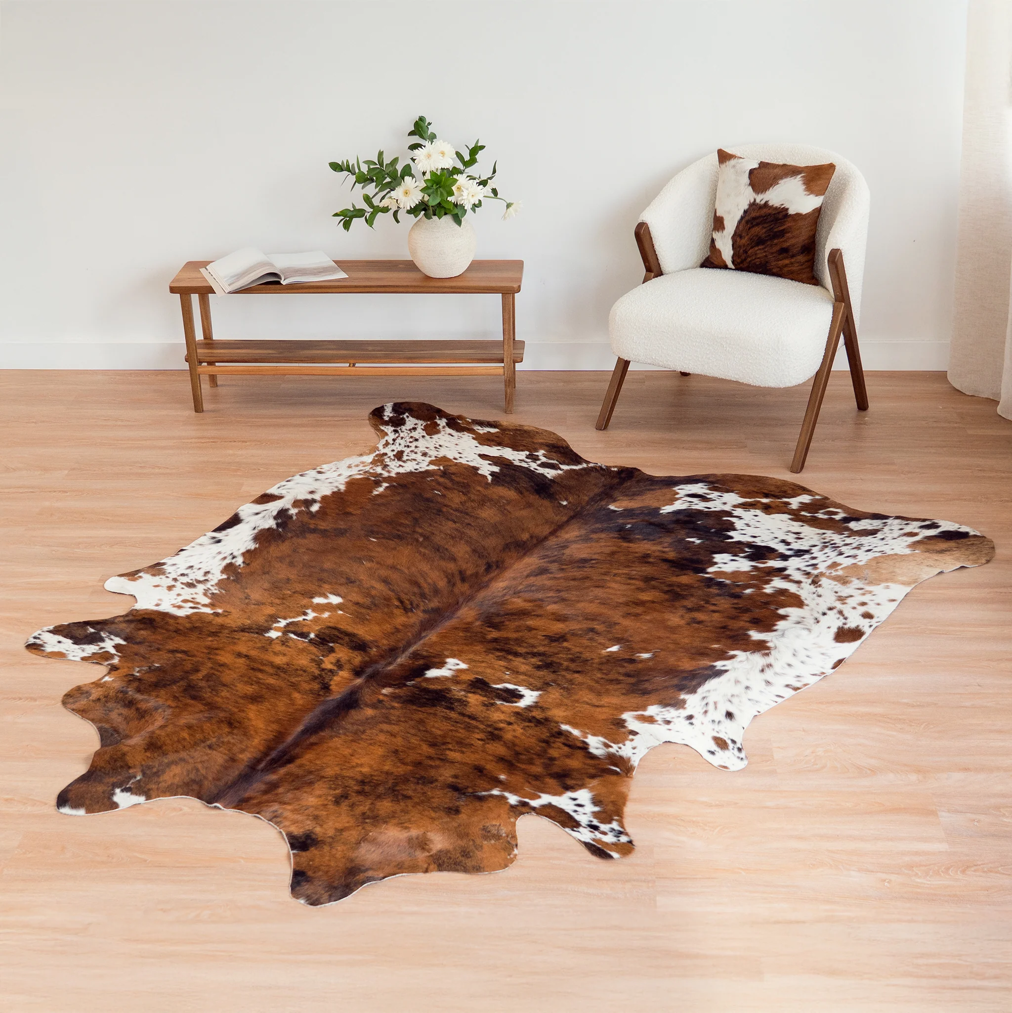 Cowhide Rug Tricolor Brindle Mix - Image 8