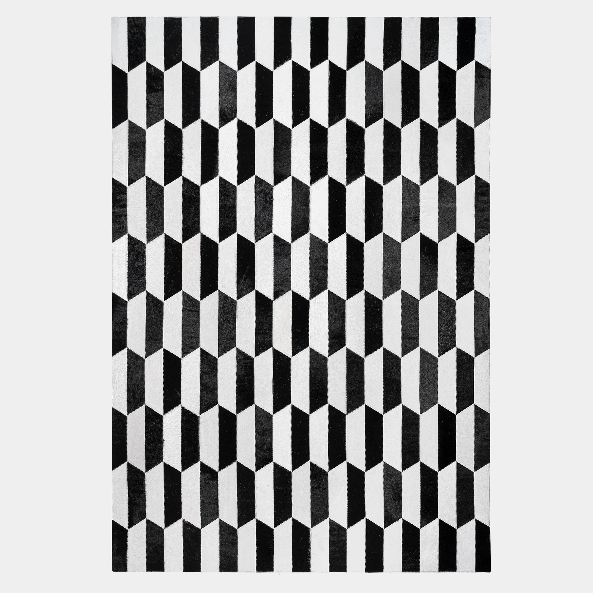 Figaro Black and White Patchwork Cowhide Rug - Image 4