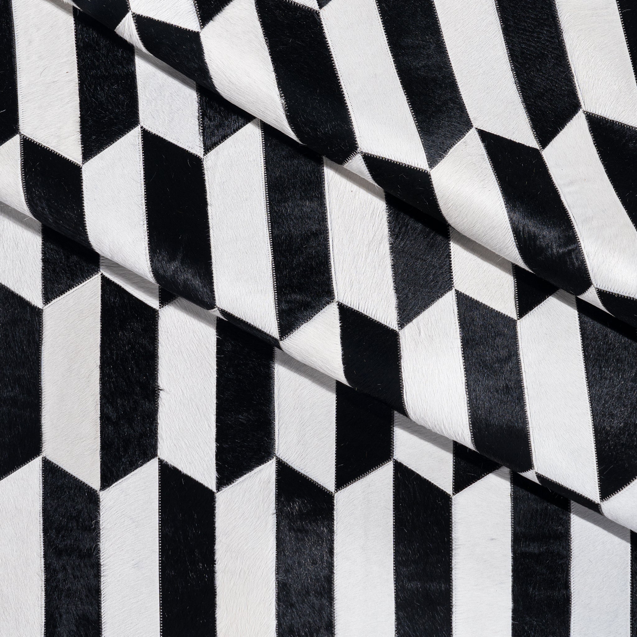 Figaro Black and White Patchwork Cowhide Rug - Image 8