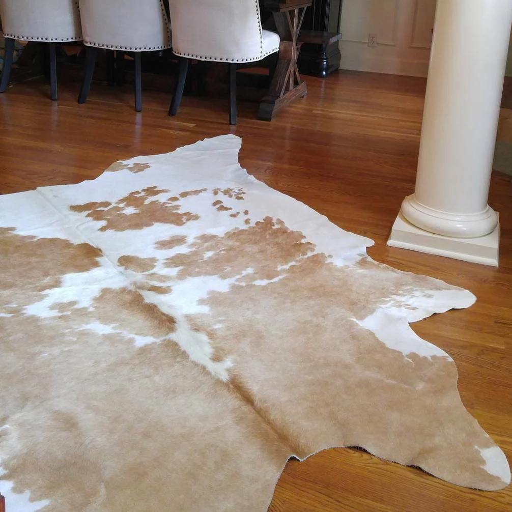 Palomino and White Brazilian Cowhide Rug: XL - Image 9