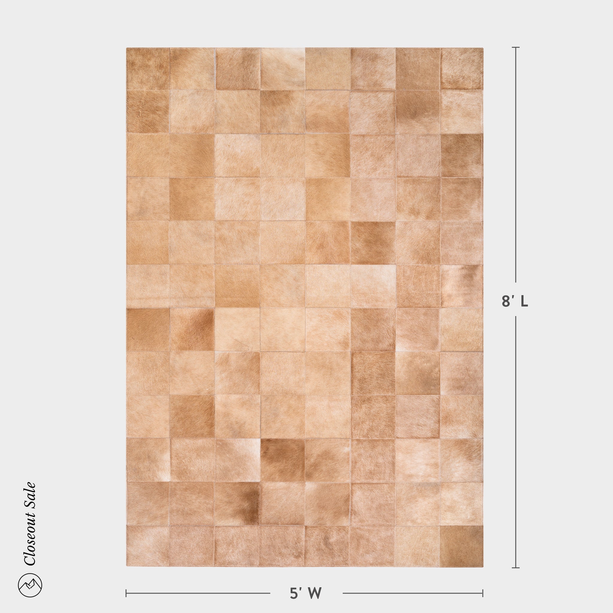 Rhodes Champagne Cowhide Rug Size 8 x 5 Feet on Sale - Image 3