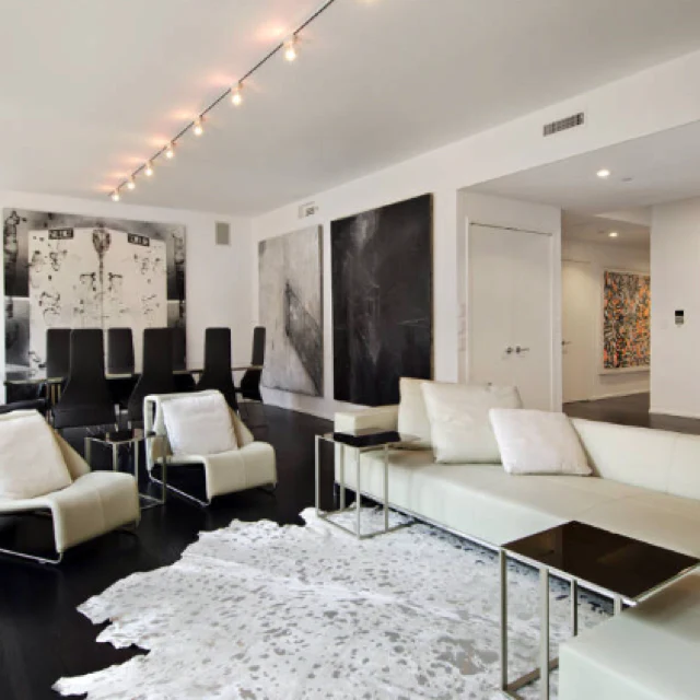 Silver Metallic On White Cowhide Rug - Image 6